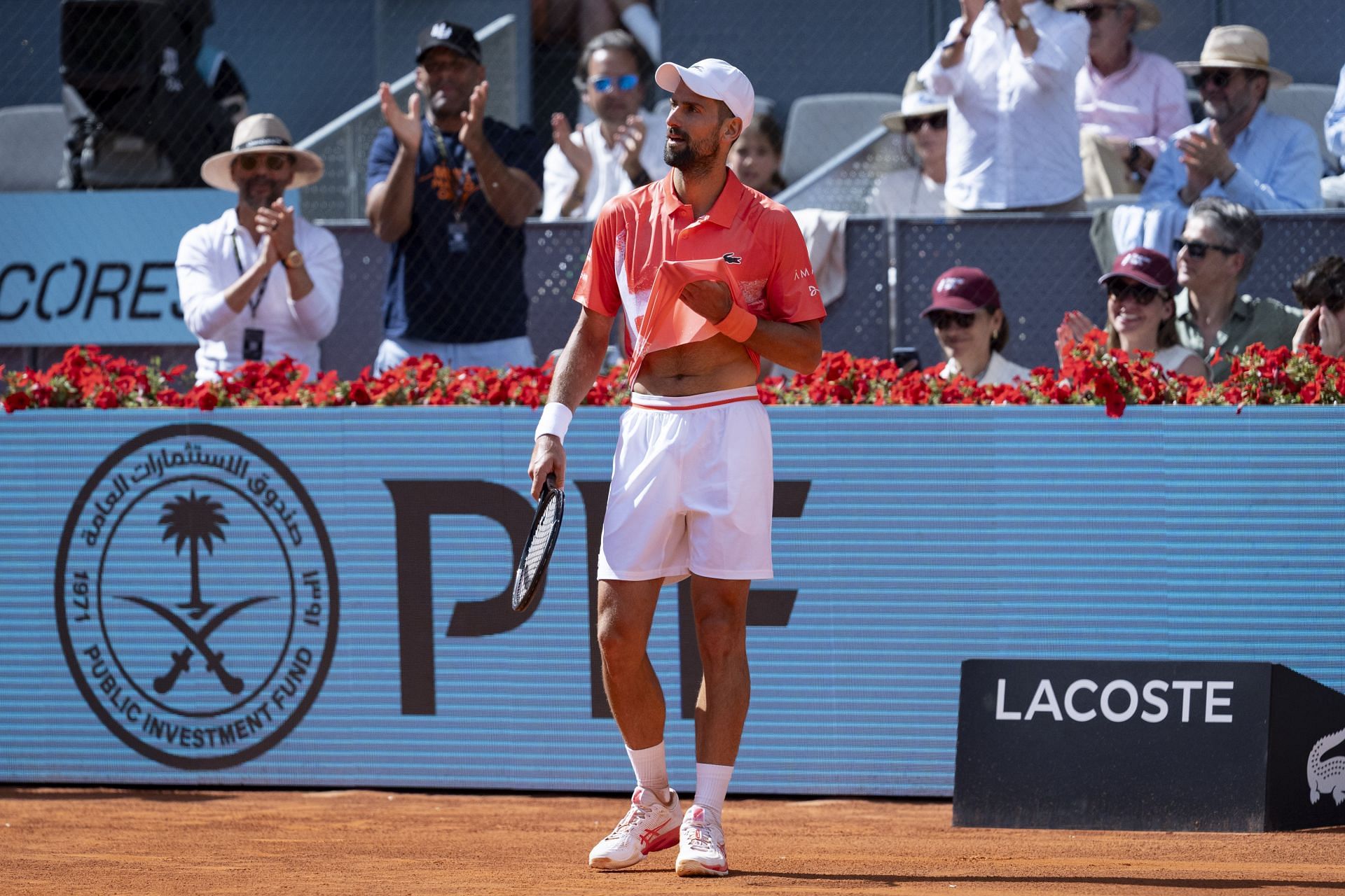 Novak Djokovic at the Mutua Madrid Open - Day Five - Source: Getty